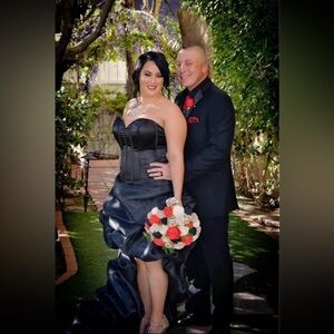 Custom made black wedding dress